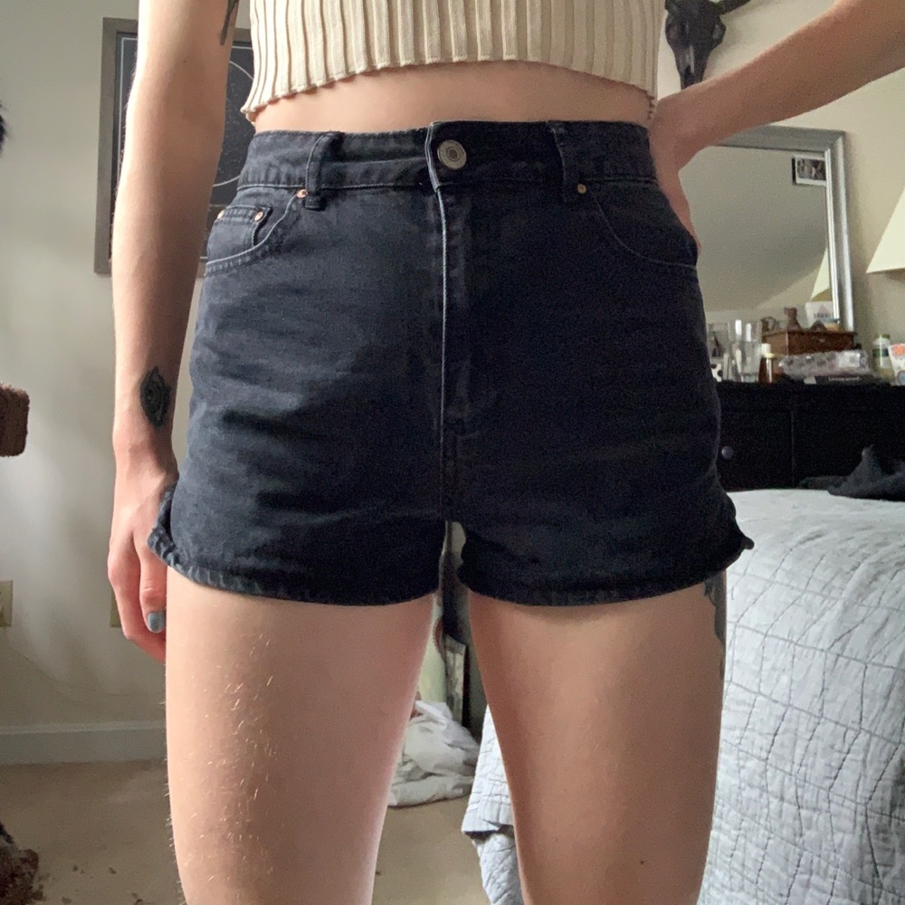 Forever 21 Black Denim High Waisted Shorts